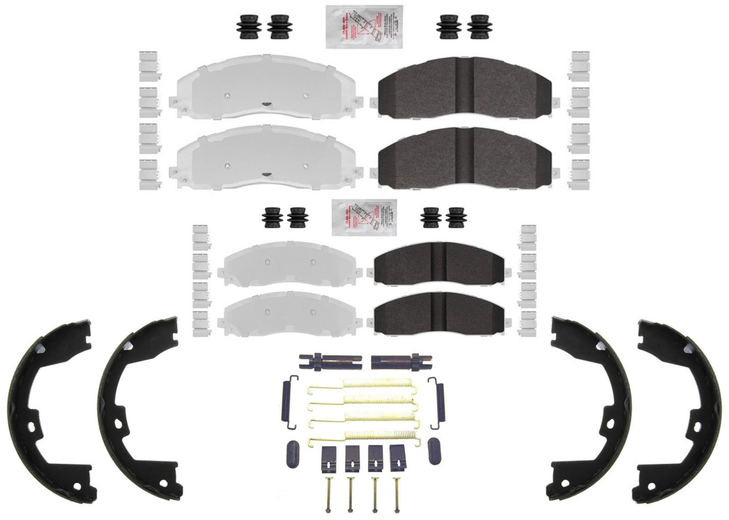 Fleet Front & Rear Galvanized HD Disc Brake Pads for Ford F250 Super Duty 13-21 - Photo 1