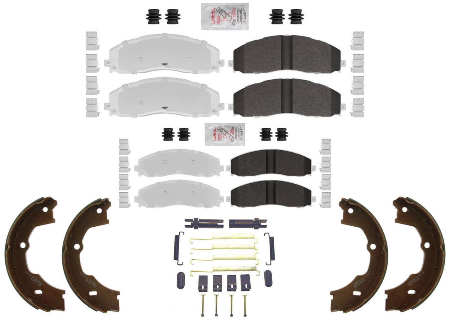 Fleet Front & Rear Galvanized HD Disc Brake Pads for Ford F350 Super Duty 17-21 - Photo 1