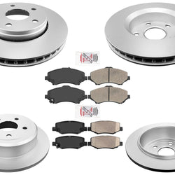 Front & Rear Rotors Ceramic Brake Pads for Jeep Wrangler 2007-2017 6pc Kit