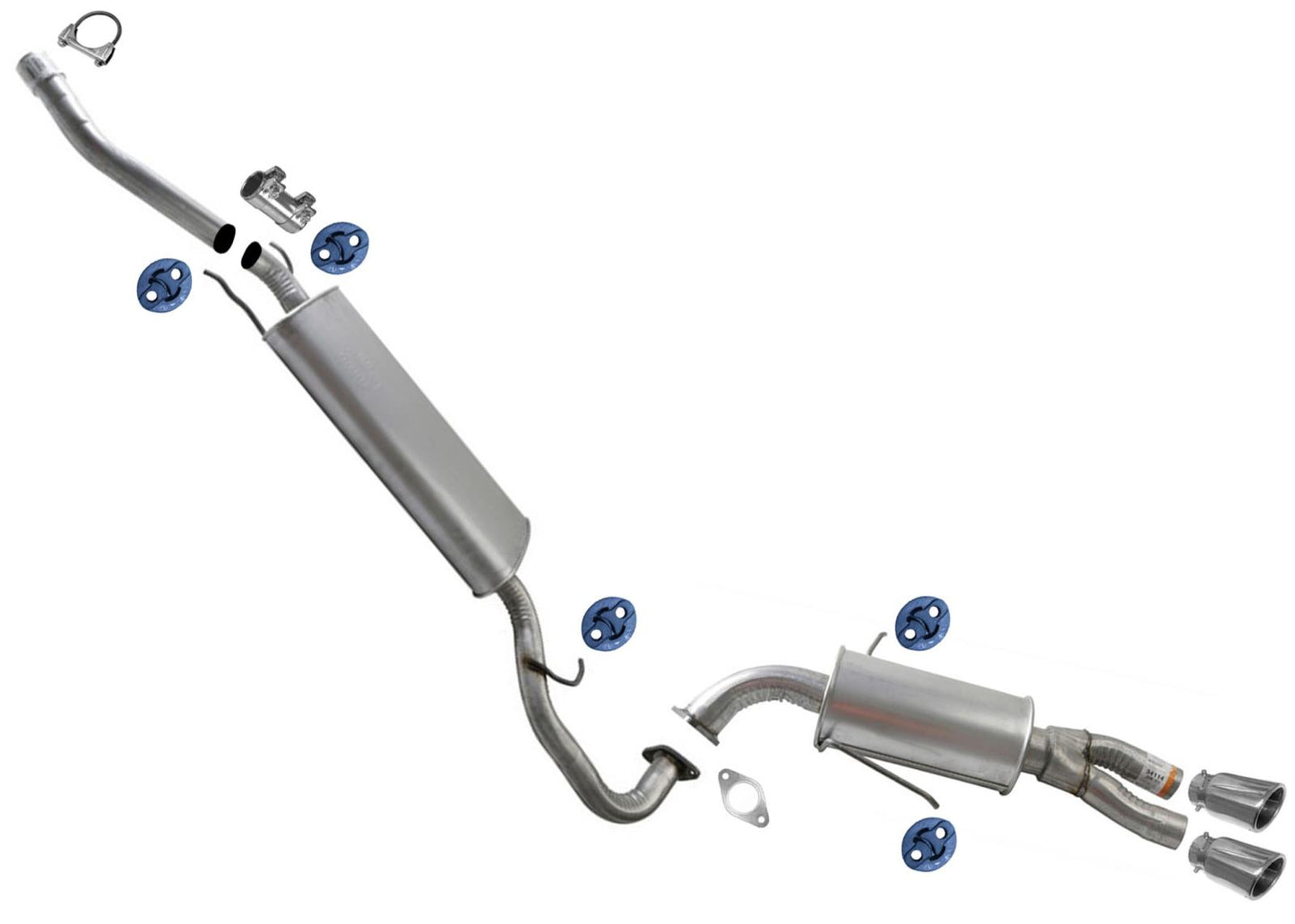 Middle Muffler + Rear Resonator for Hyundai Santa Fe Sport 2013-2016 2.0 Turbo