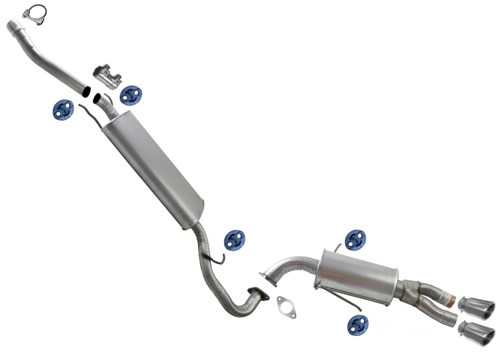 Middle Muffler + Rear Resonator for Hyundai Santa Fe Sport 2013-2016 2.0 Turbo