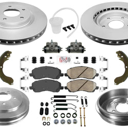Disc Brake Rotors Pads Drums Shoes for Jeep Compass 07-16 With Rear Drum Brakes