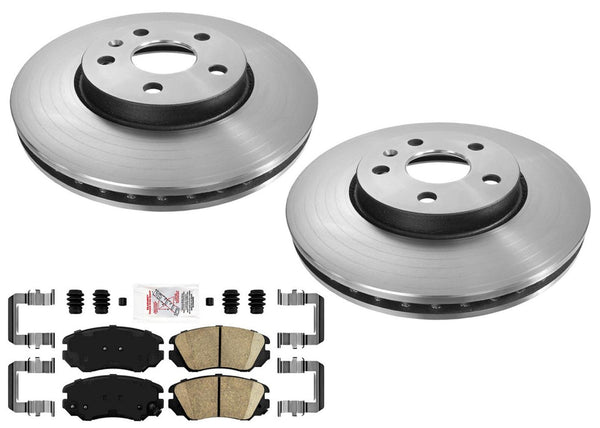 321MM Front Rotors with AME Ceramic Brake Pads For Chevrolet Malibu 13-16