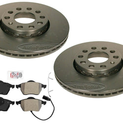 288MM Front Disc Brake Rotors Semi Metallic Pads Sensor for Audi A4 96-2006