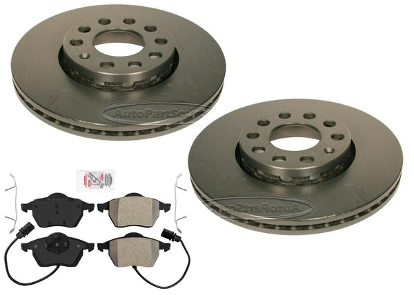 288MM Front Disc Brake Rotors Semi Metallic Pads Sensor for Audi A4 96-2006