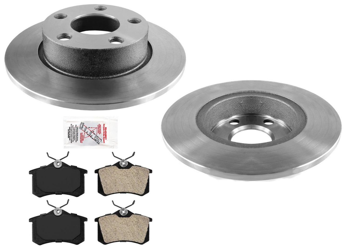 Rear Disc Brake Rotors Semi Metallic Brake Pads for Audi A6 Quattro 98-04 255MM