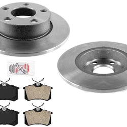 Rear Disc Brake Rotors Semi Metallic Brake Pads for Audi A6 Quattro 98-04 255MM