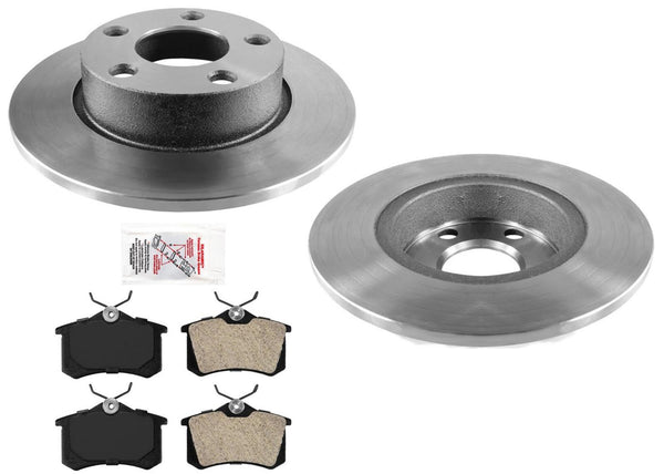 Rear Disc Brake Rotors Semi Metallic Brake Pads for Audi A6 Quattro 98-04 255MM