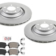 Rear Premium Disc Brake Rotors Brake Pads for Audi A6 Quattro 2005-2011 V8 4.2L