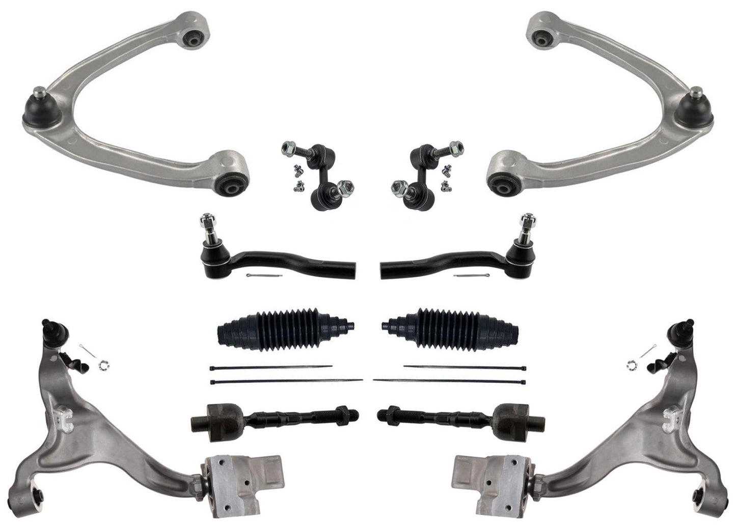 F Upp Lower Control Arms w/ Ball Joints for Infiniti EX35 08-12 All Wheel Drive