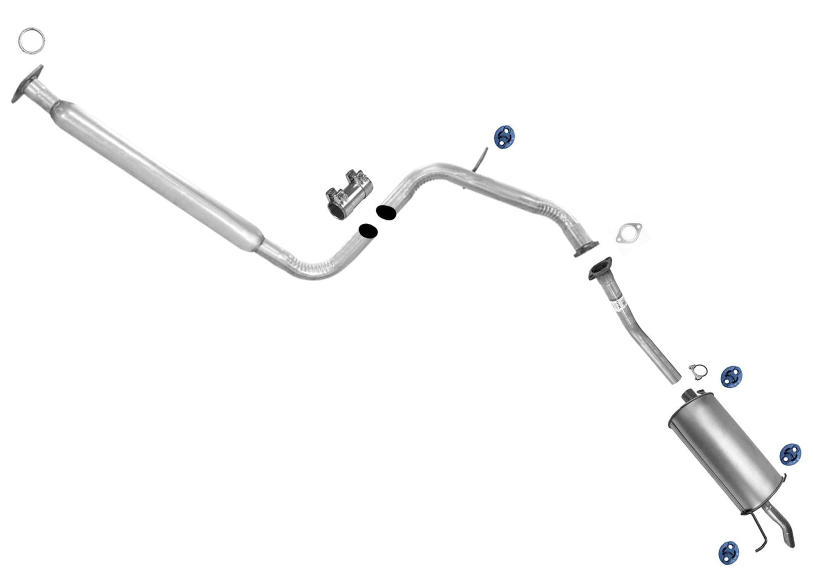 Exhaust System Pipe Resonator Muffler Tail Pipe for Mazda 626 1998-2002 2.0L