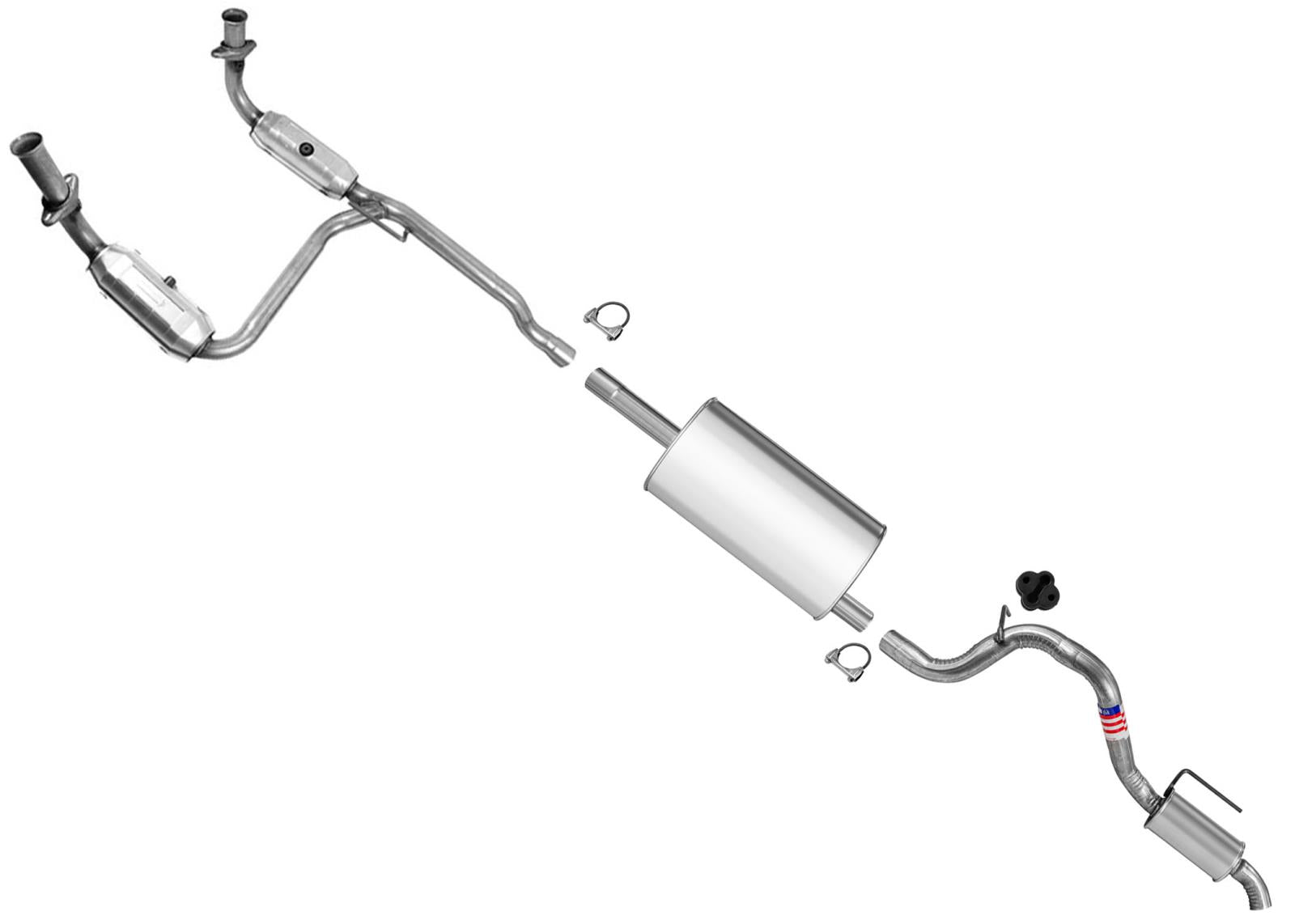 Middle Muffler & Resonator For Jeep Liberty 08-12 / Dodge Nitro 07-11 3.7L