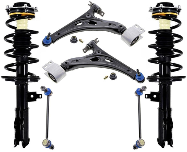 Front Complete Struts Lower Control Arms & Sway Bar Links For GMC Acadia 17-23