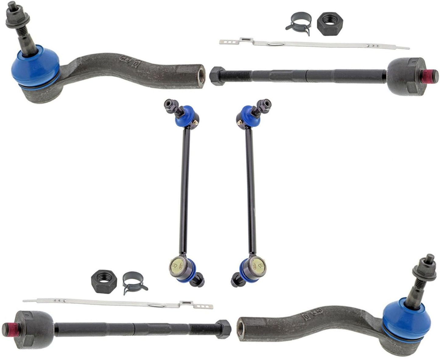Mevotech Front Inner and Outer Tie Rods & Links For GMC Acadia 2017-2023