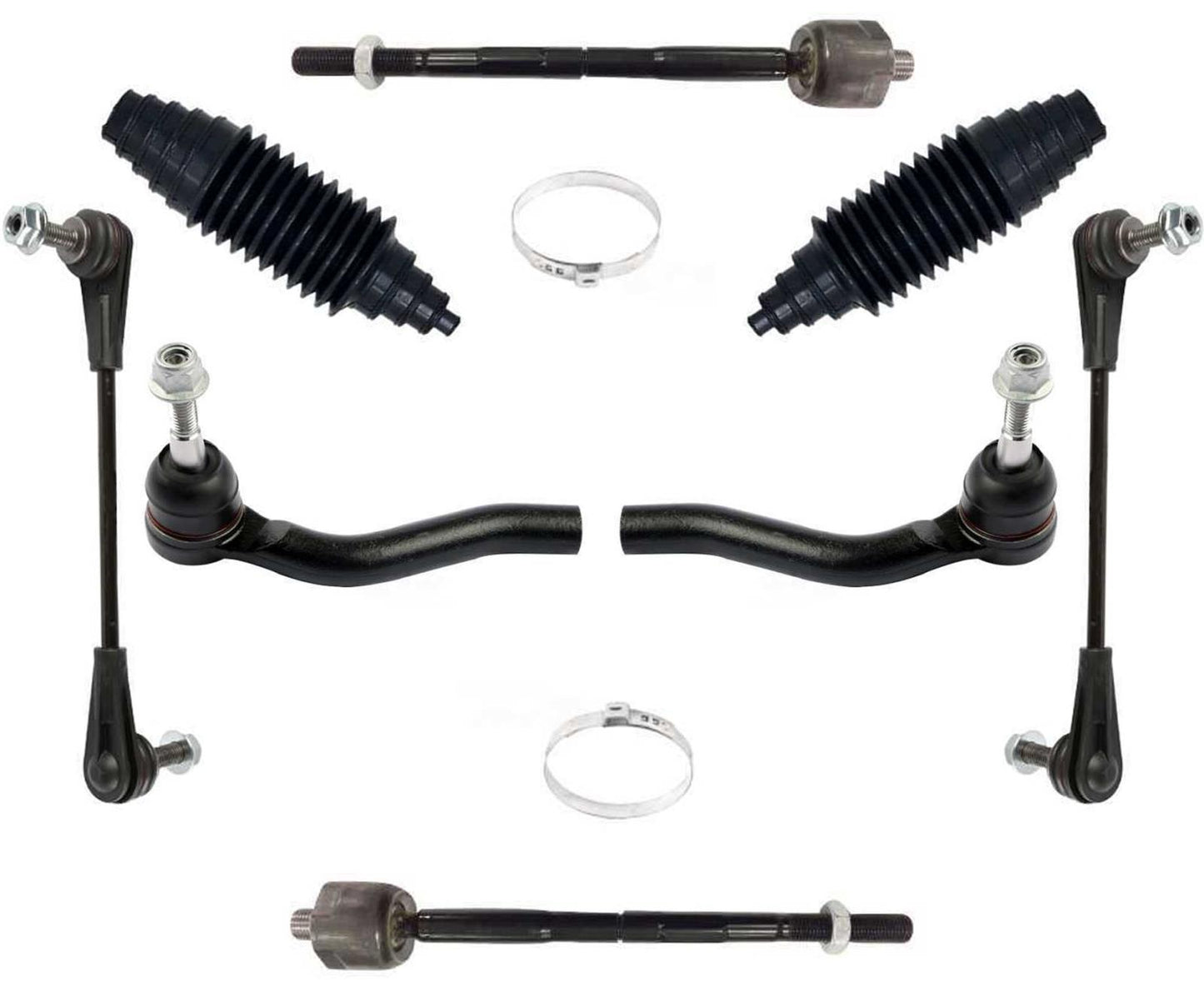 Front Inner Outer Tie Rods & Links For GMC Acadia 2017 2022 2023 & XT5 2017-2023
