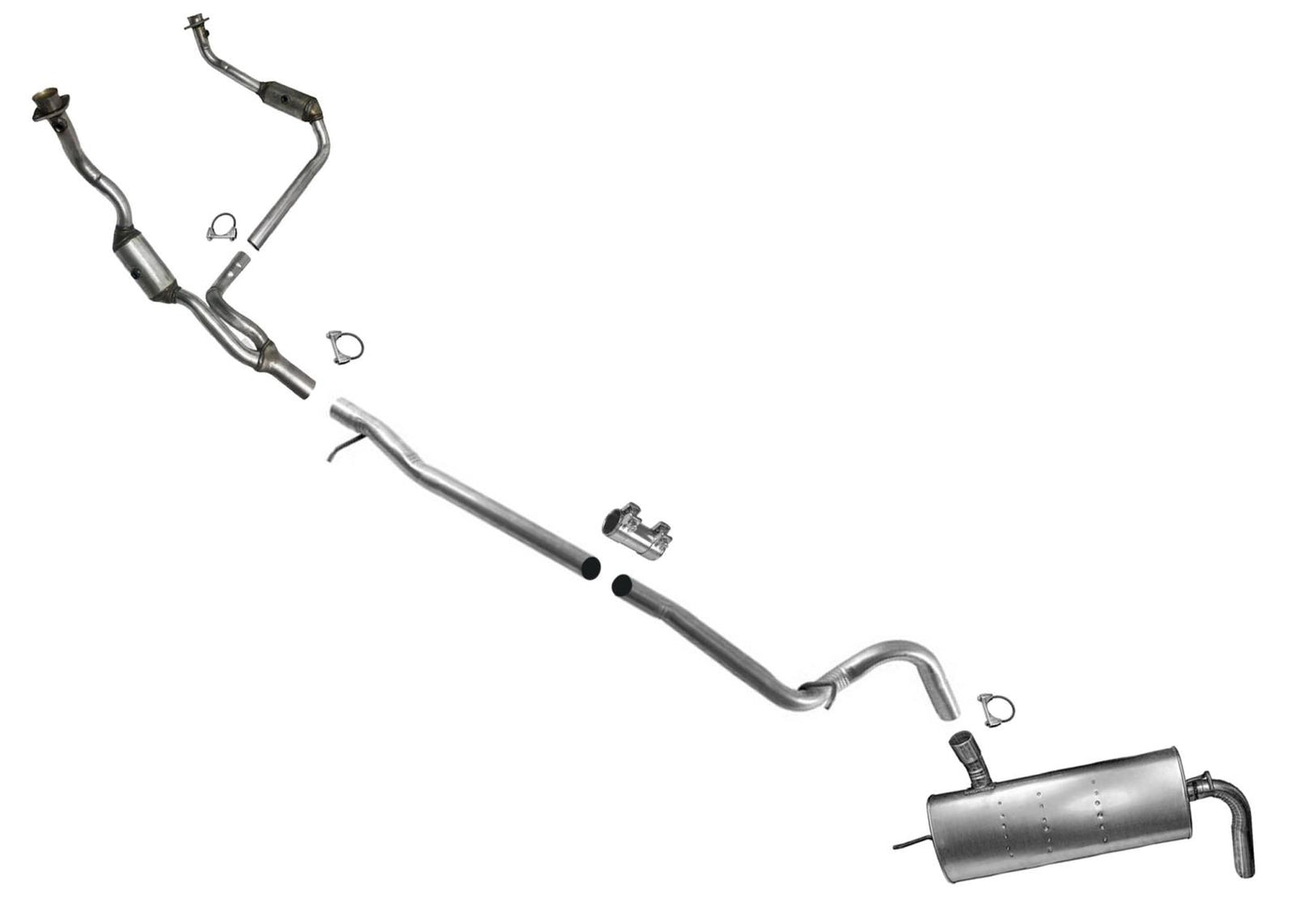 Engine Y Pipe Catalytic Converter Exhaust System for Wrangler 10-11 4 Door 3.8L