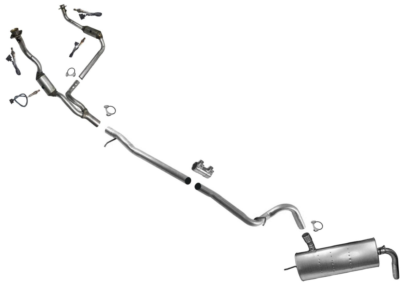 Engine Y Pipe Catalytic Converter Exhaust System for Wrangler 10-11 2 Door 3.8L