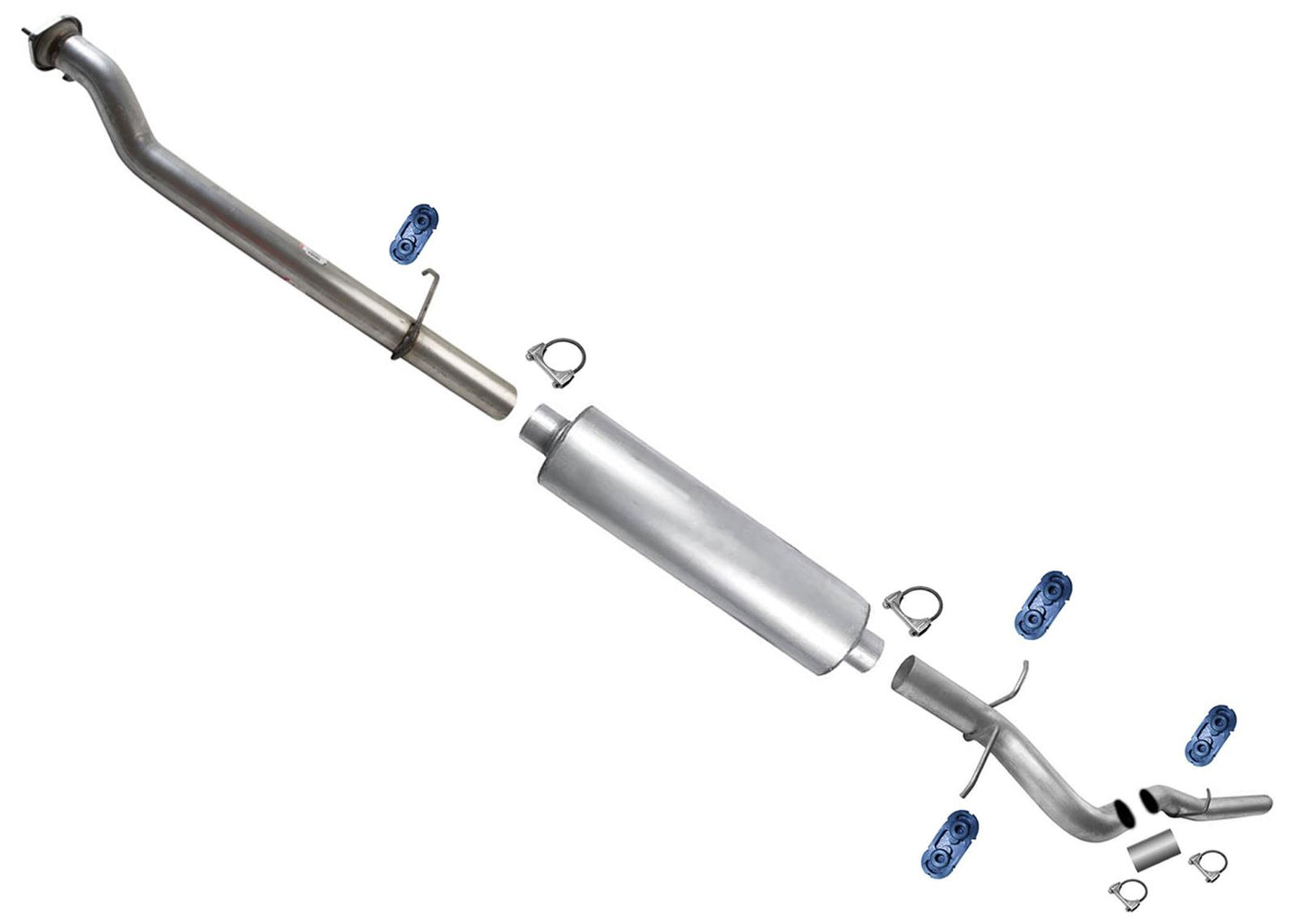 Tubo de escape de silenciador Flex Pipes para Sierra 2500HD 6.0L 2011-17 con distancia entre ejes de 167,7"