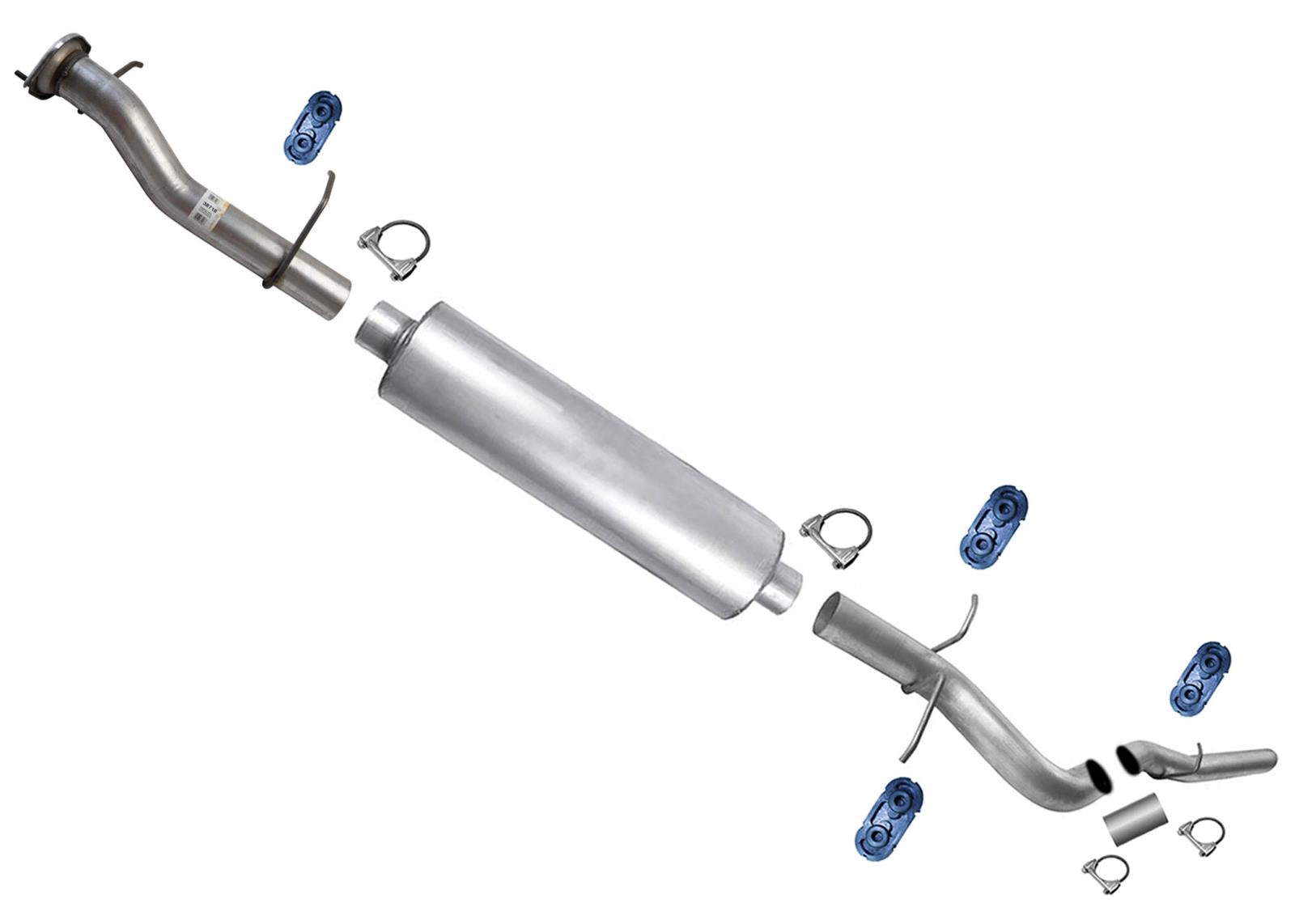 Tubo de escape de silenciador Flex Pipes para GMC Sierra 2500HD 6.0L 11-17 con distancia entre ejes de 144"