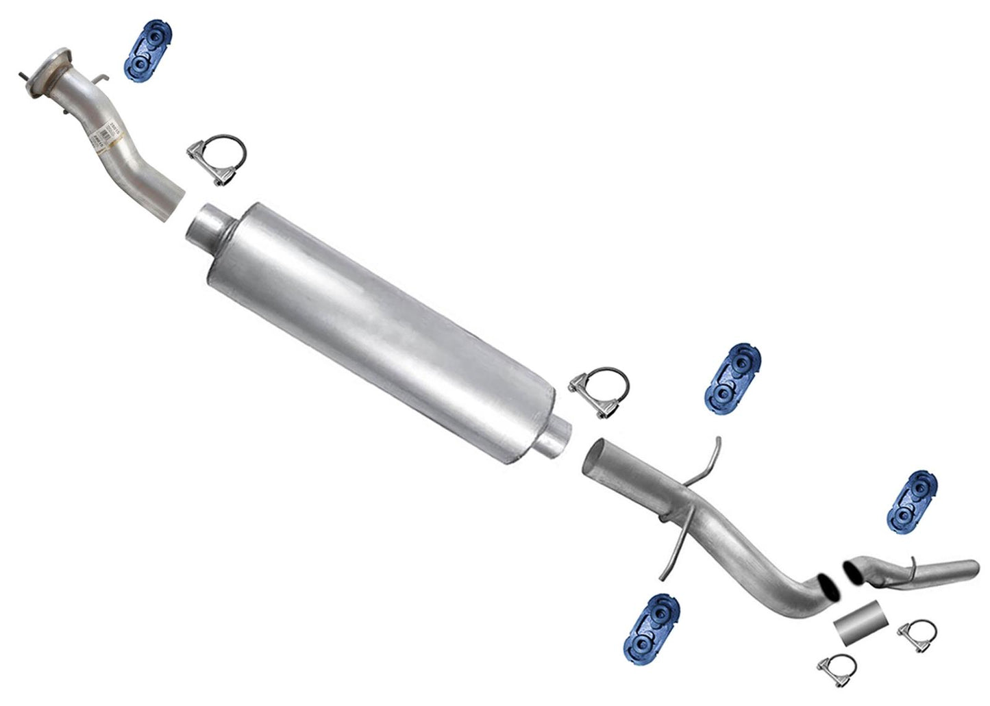 Tubo de escape de silenciador Flex Pipes para Sierra 2500HD 6.0L 2011-17 con distancia entre ejes de 133.6"