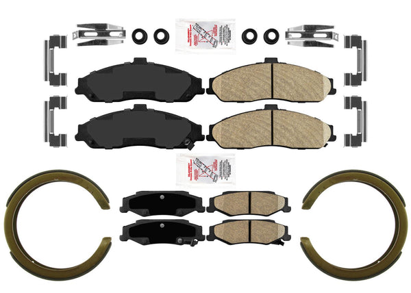 AME Improved Performance Disc Brake Pads Parking Sh for Chevrolet Corvette 97-13