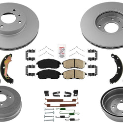Front Disc Brake Rotors Brake Drums Pads Shoes for Nissan Altima 1999-2000 2.4L