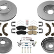 Front Disc Brake Rotors & Pads Drum Brake Shoes Springs 7Pc for Altima 93-98
