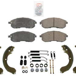 Front Ceramic Pads & Rear Brake Shoes For Nissan Cube 09-14