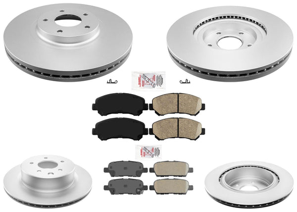 Rotores de disco de freno delantero y trasero y pastillas de cerámica para Nissan Maxima 09-18