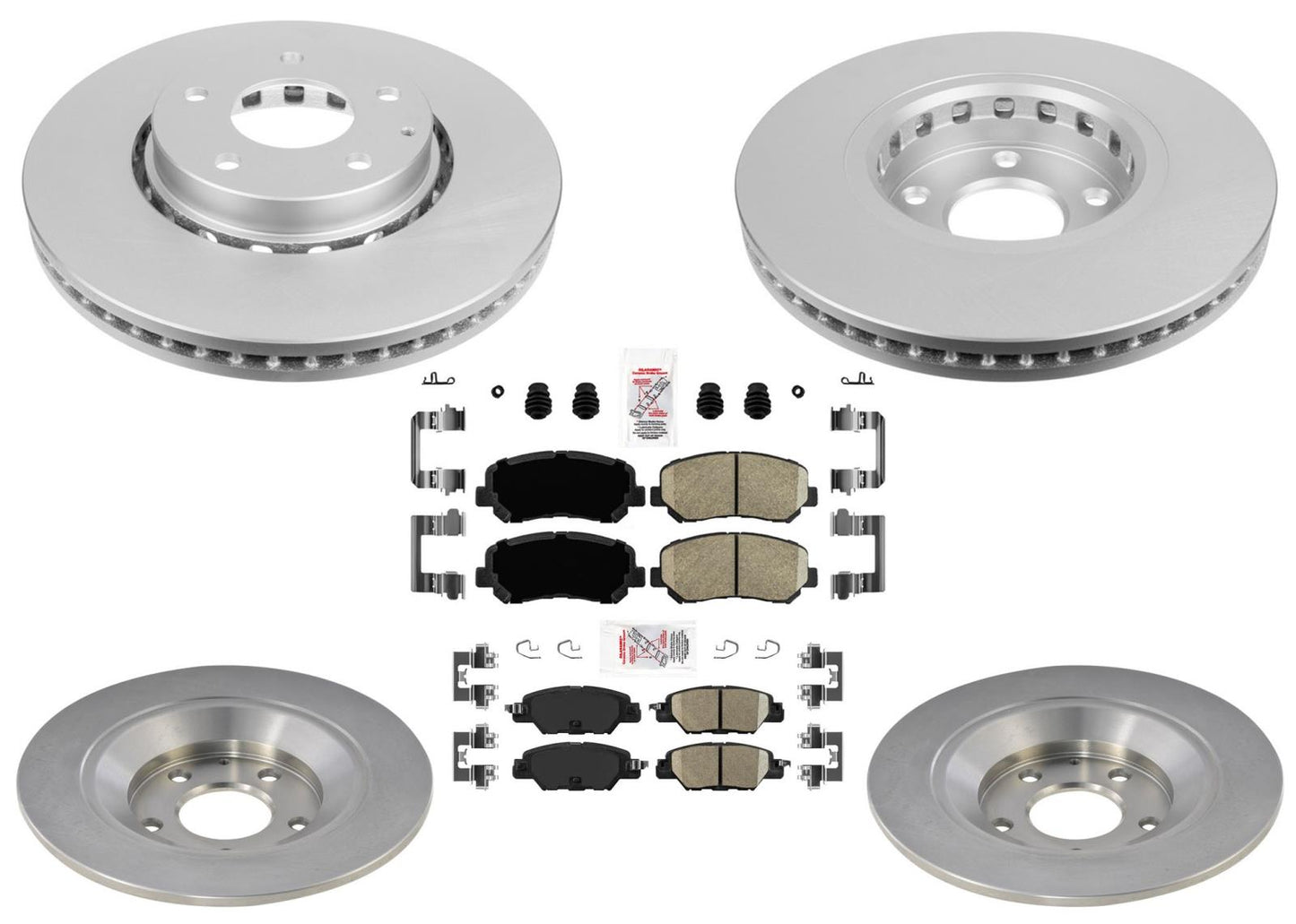 Front & Rear Disc Brake Rotors Ceramic Brake Pads Set for Mazda CX-5 2016-2018