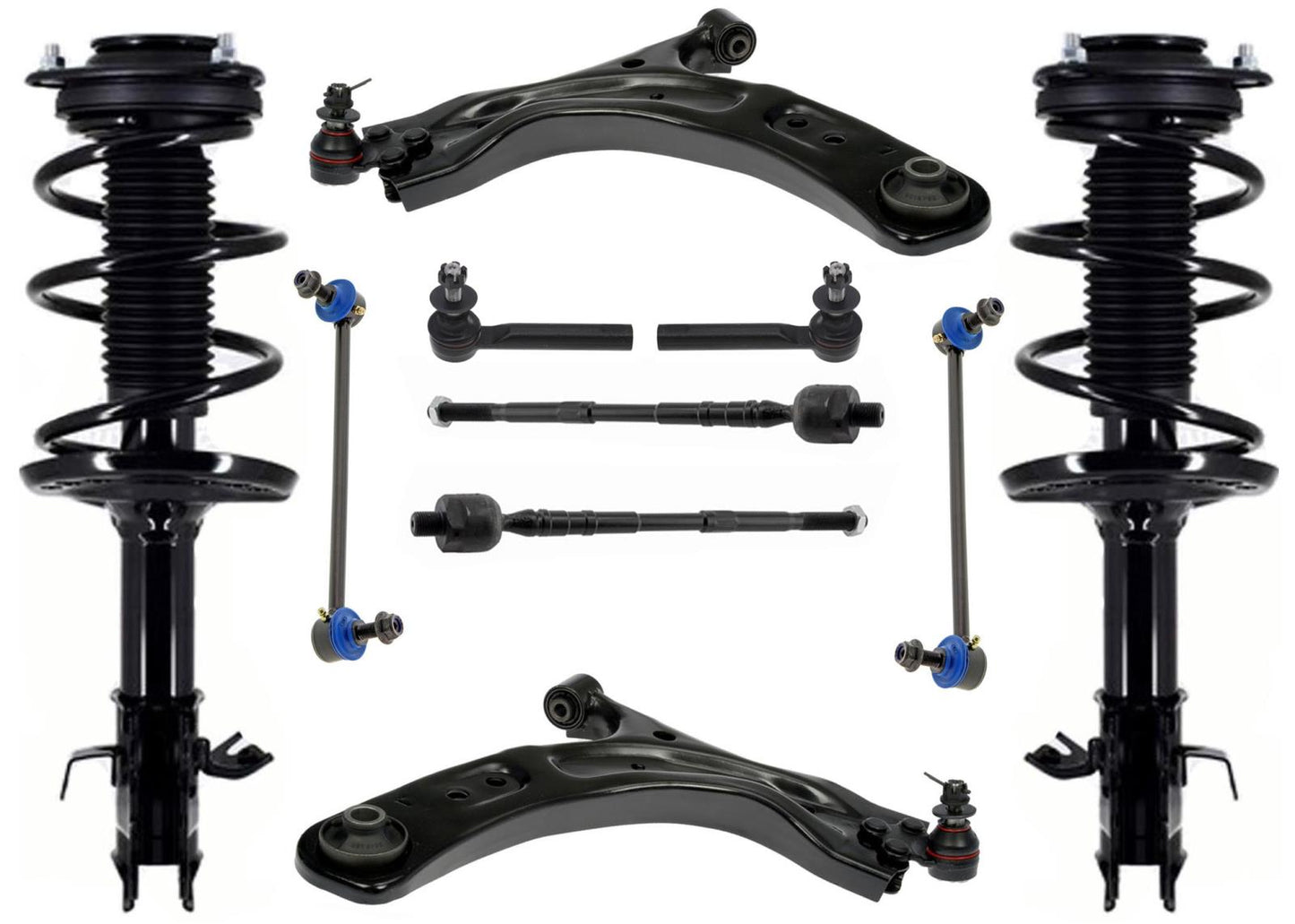 Front Complete Struts Control Arms Tie Rods & Links For Subaru Impreza 2017-2019