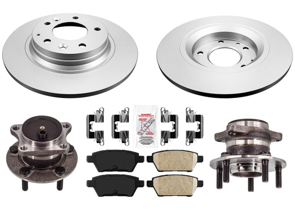 Disc Brake Rotors Pads & Rear Wheel Bearing and Hub Assembly for Mazda 6 09-13