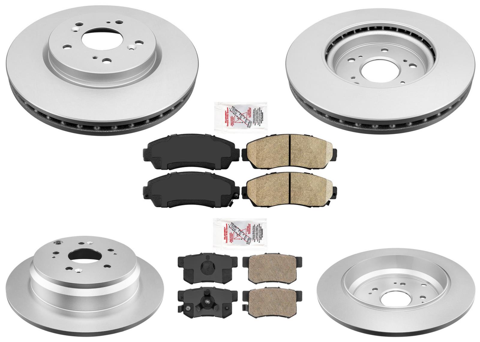 Front & Rear Brake Rotors & Ceramic Pads Fits Honda CRV CR-V 2007 2008 2009 2010 2011