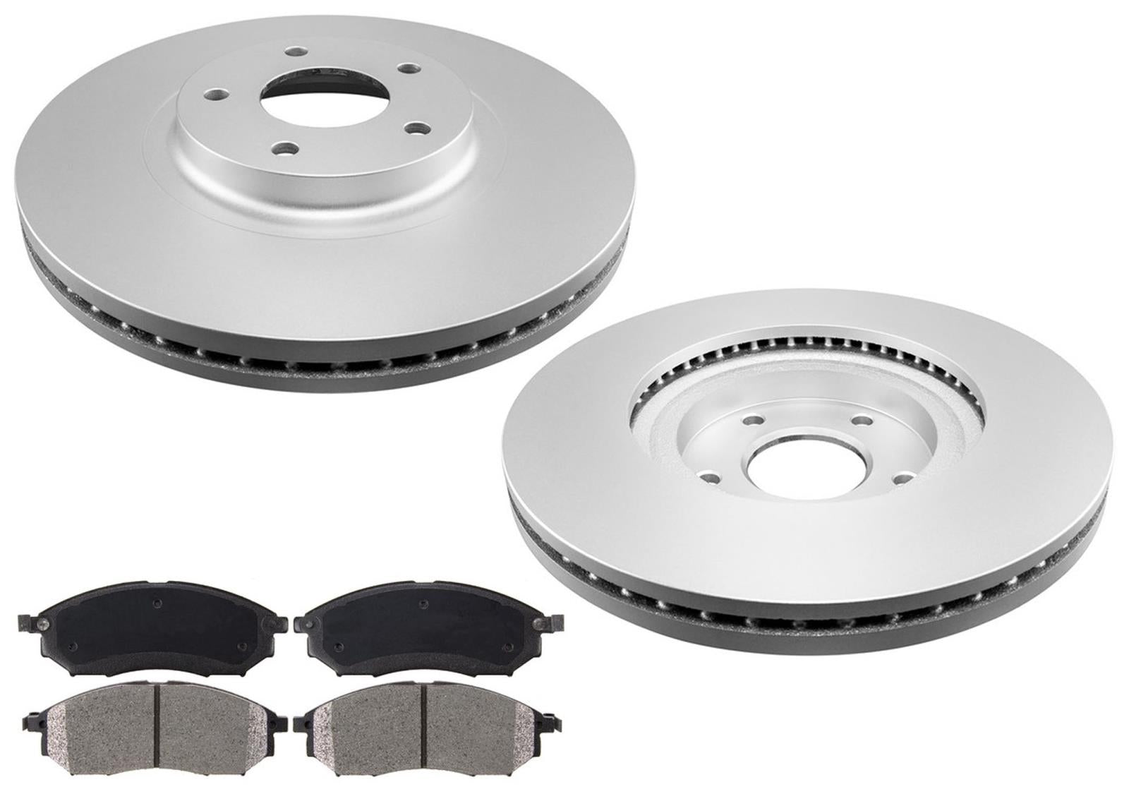(2) Front Brake Rotors & Ceramic Pads Will Fit EX35 G35 RWD G37 M35 M45