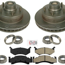 Front Brake Rotors & Pads Wheel Bearings & Seals for Dodge Ram Van 1500 1998-02