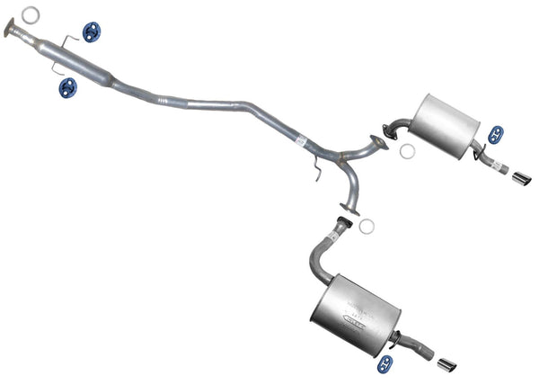 Exhaust System Resonator Dual Mufflers For Mazda 6 03-08 2.3L FWD Natural Aspir