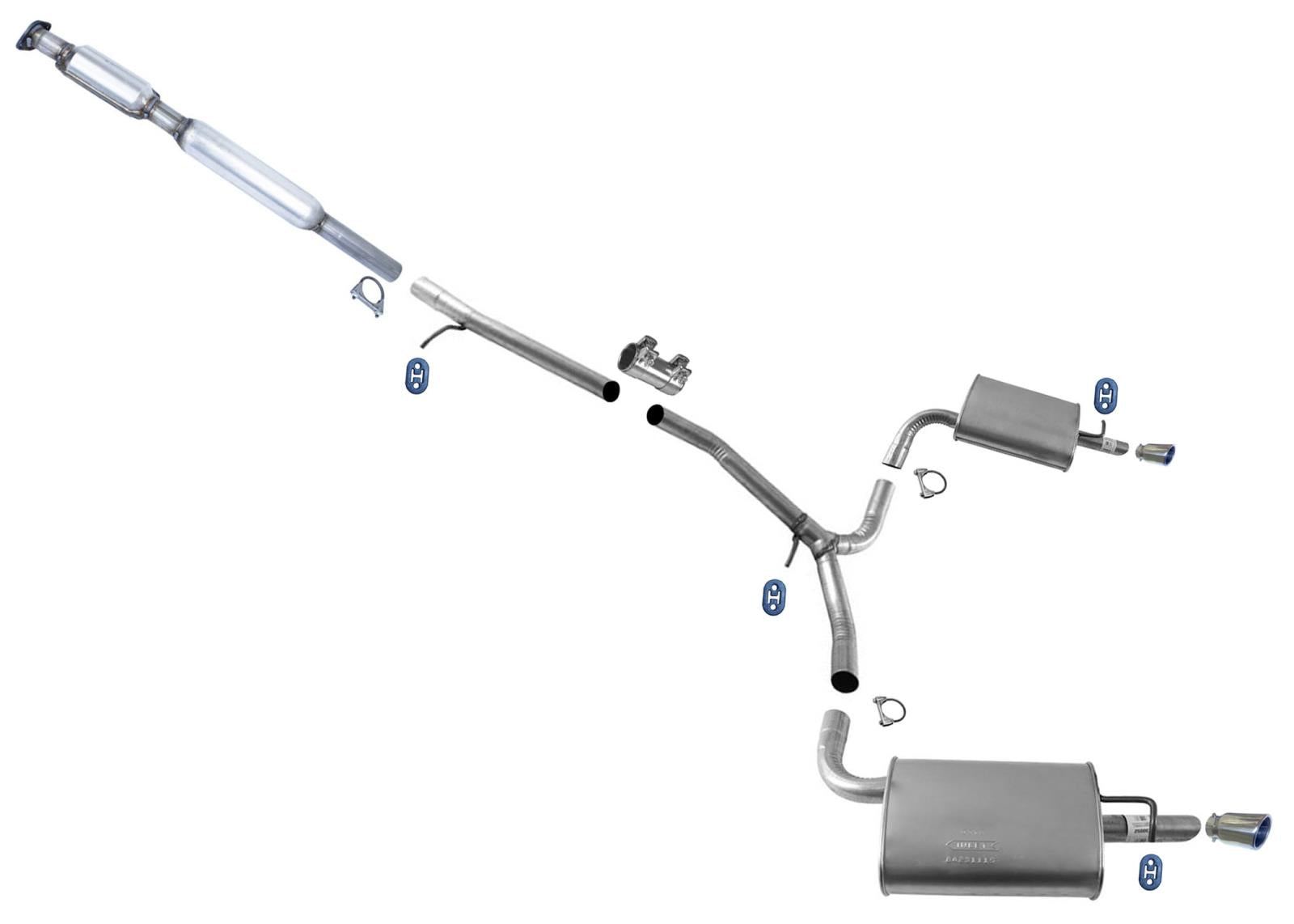 Catalytic Converter Pipe Dual Exhaust Mufflers For Ford Explorer 16-19 2.3 Turbo