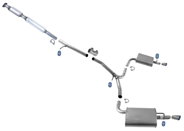 Catalytic Converter Pipe Dual Exhaust Mufflers For Ford Explorer 16-19 2.3 Turbo