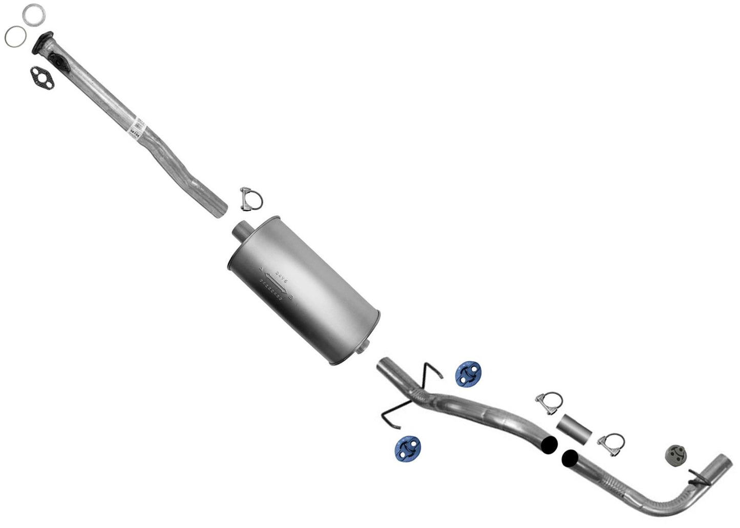 Exhaust System Pipe Muffler for Toyota Tacoma 01-04 3.4L 4WD Xtra & Double Cab