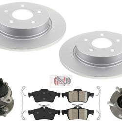 Rear Brake Rotors Wheel Hub Bearings for Ford Focus 12-18 W/O Automated Parking