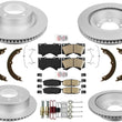 Front & Rear Coated Brake Rotors Ceramic Pads Hardware For Toyota Tundra 07-21