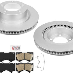 Front Coated Brake Rotors Ceramic Pads Hardware For Toyota Tundra 2007-2021