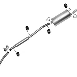 Full Exhaust Muffler System For Mercury Villager Nissan Quest 99-01