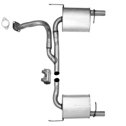 Dual Outlet Steel Tip Rear Muffler Dual For Hyundai Tiburon 2003-2008 2.0L 2.7L