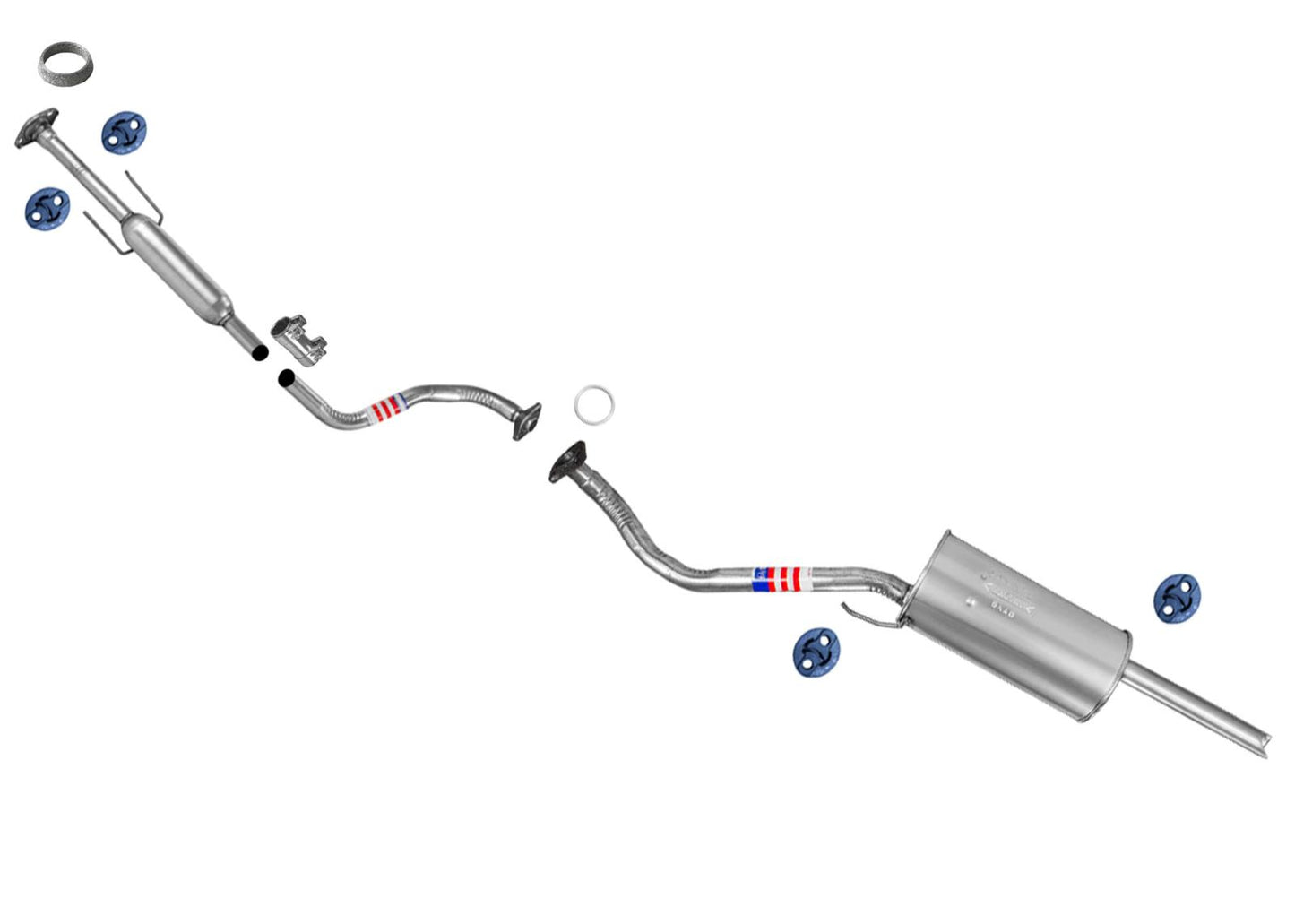 Exhaust System Rear Resonator Muffler Pipe For Nissan Versa 2012 2015 2016 1.6L