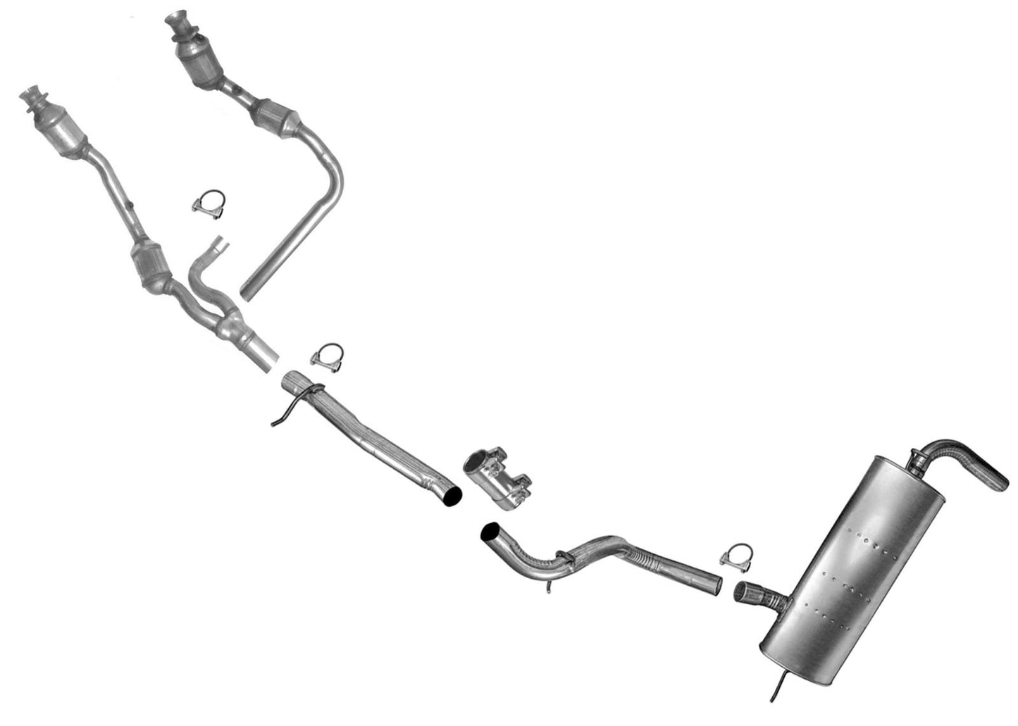 Fits 07-09 Wrangler 2 Door 3.8L Engine Y Pipe Catalytic Converter Exhaust System