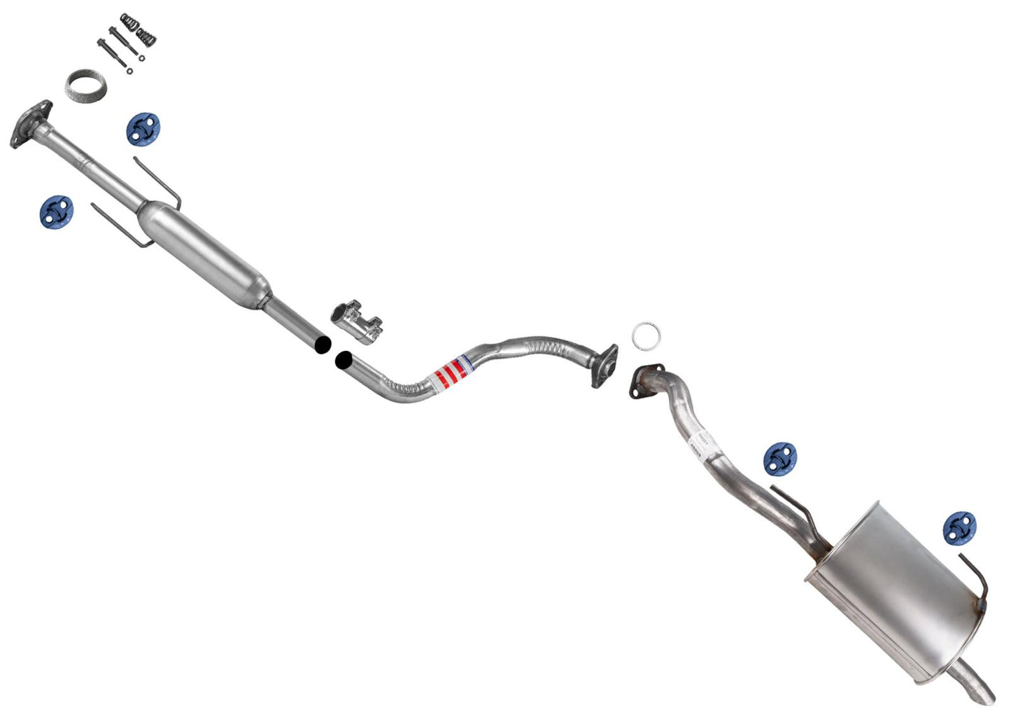 Resonator Pipe Rear Muffler Exhaust System For Nissan Versa Note 2014-2017 1.6L