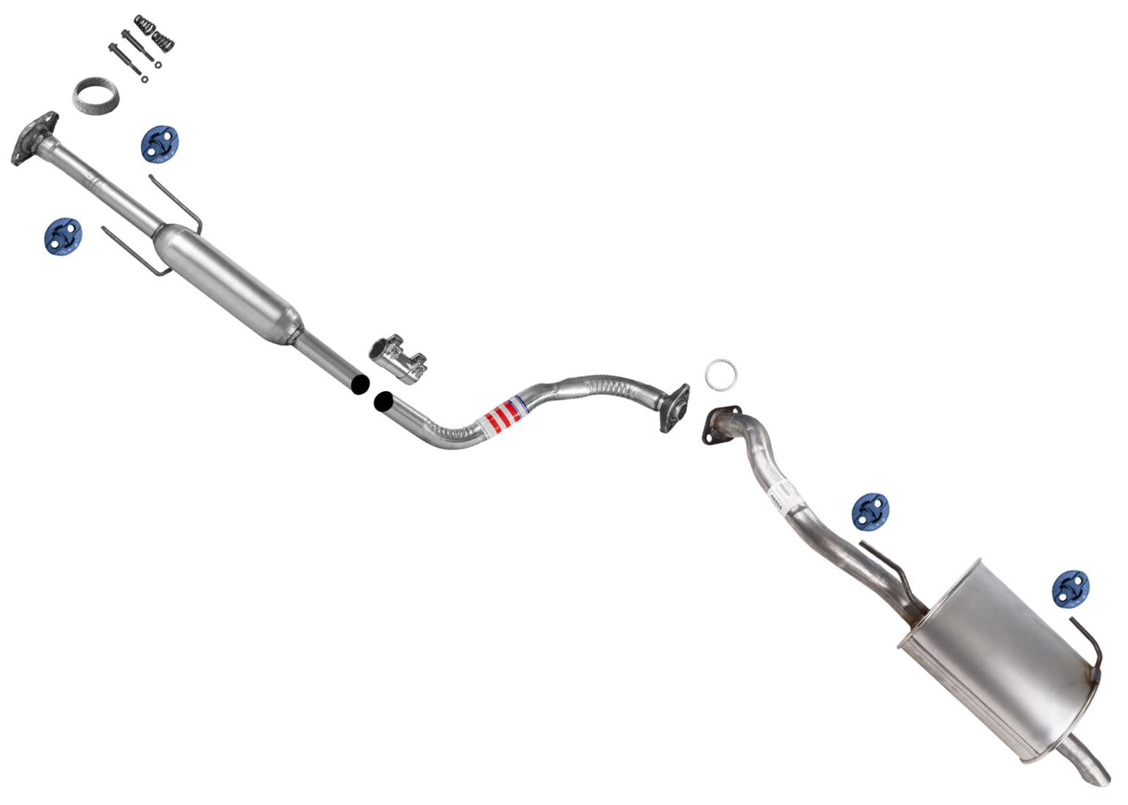 Resonator Pipe Rear Muffler Exhaust System For Nissan Versa Note 2014-2017 1.6L