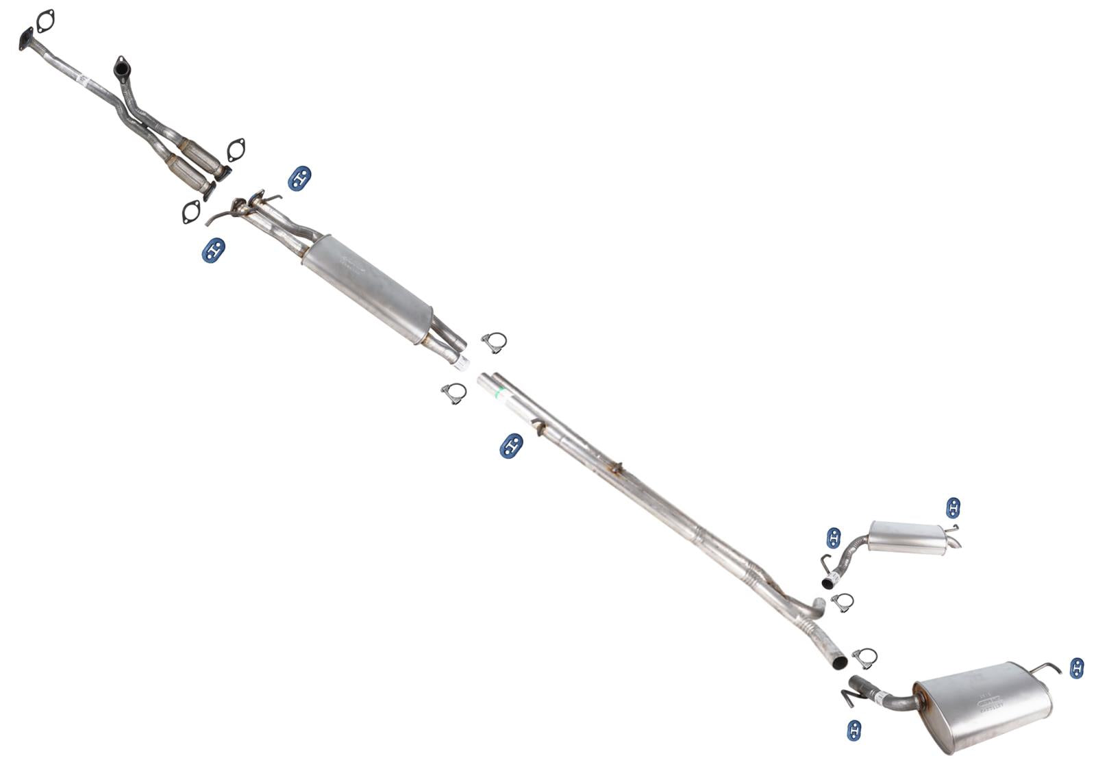 Dual Exhaust System Dual Rear Mufflers For Ford Police Interceptor Utility 13-19