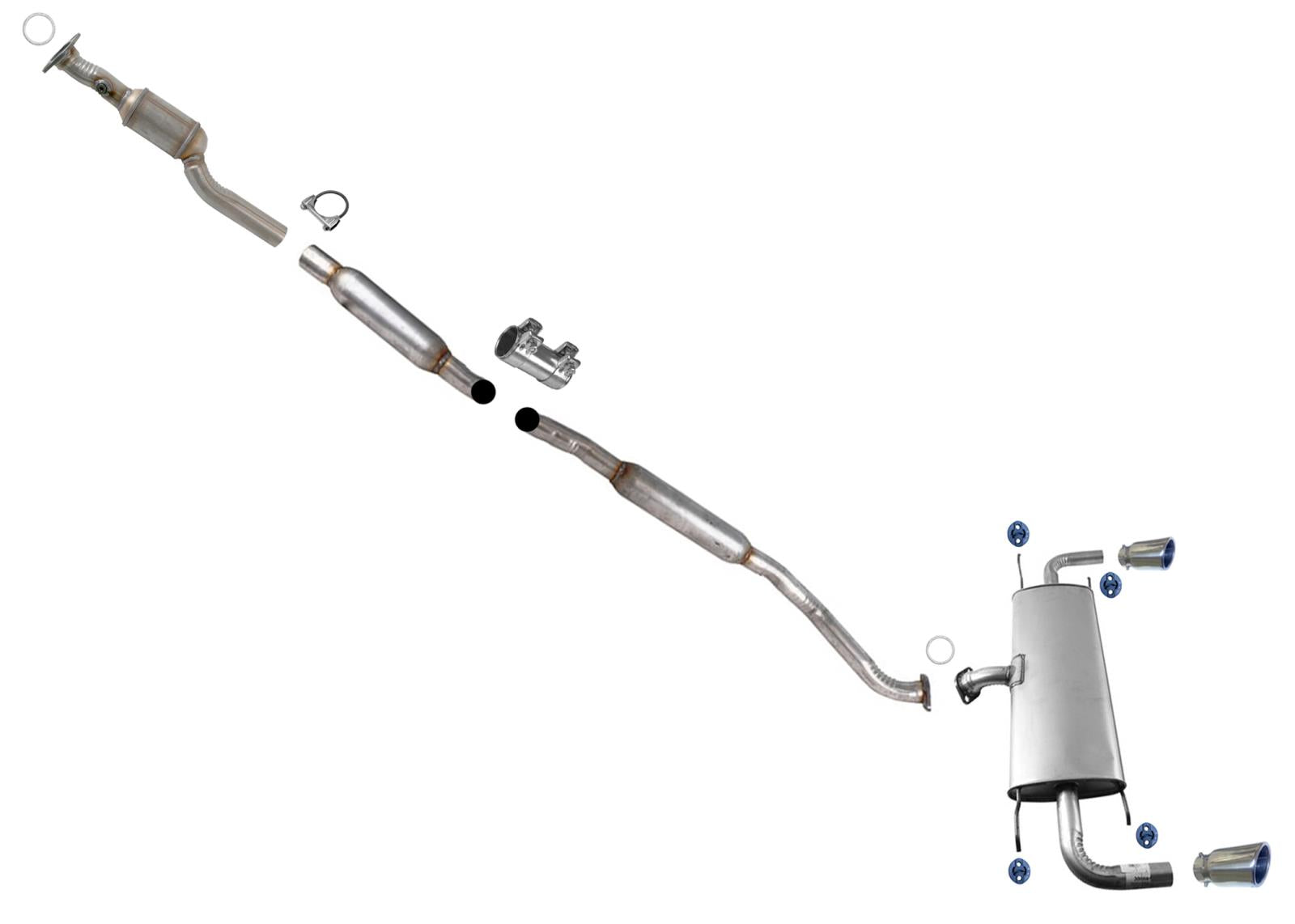 Catalytic Converter Resonator Pipe Muffler for Mazda CX-5 18-23 All Wheel D 2.5L